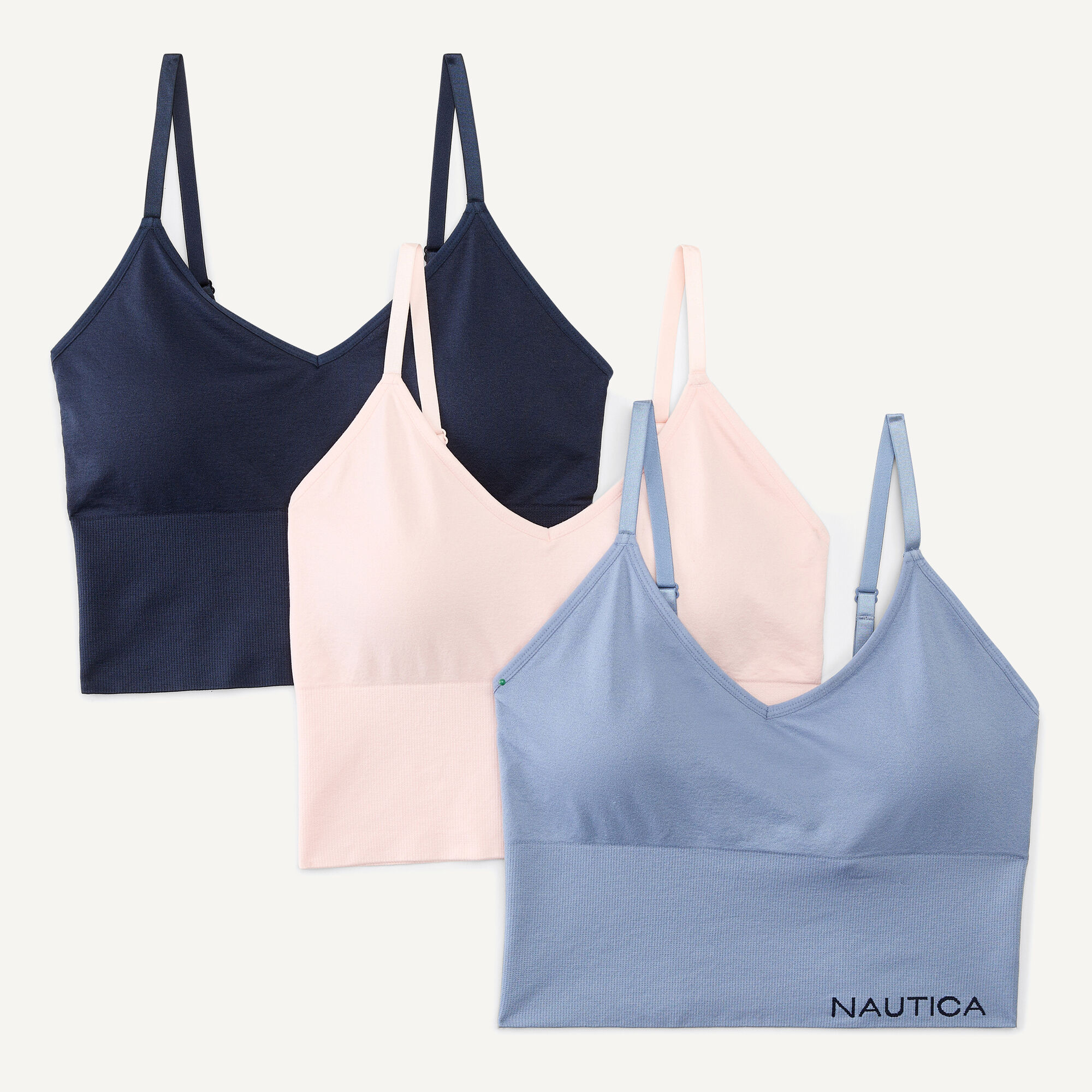 Seamless Longline Bra, 3-Pack,Hawaiian Ocean,large