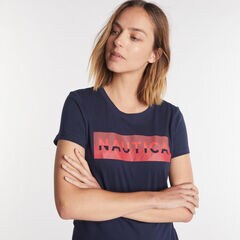 COLORBLOCK LOGO GRAPHIC TEE,Stellar Blue Heather,large