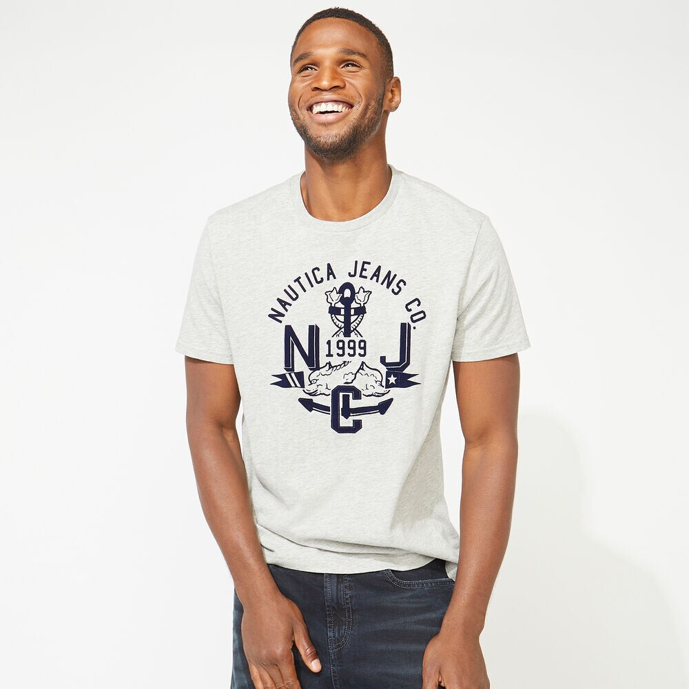 NAUTICA JEANS CO. GRAPHIC T-SHIRT,Grey Heather,large