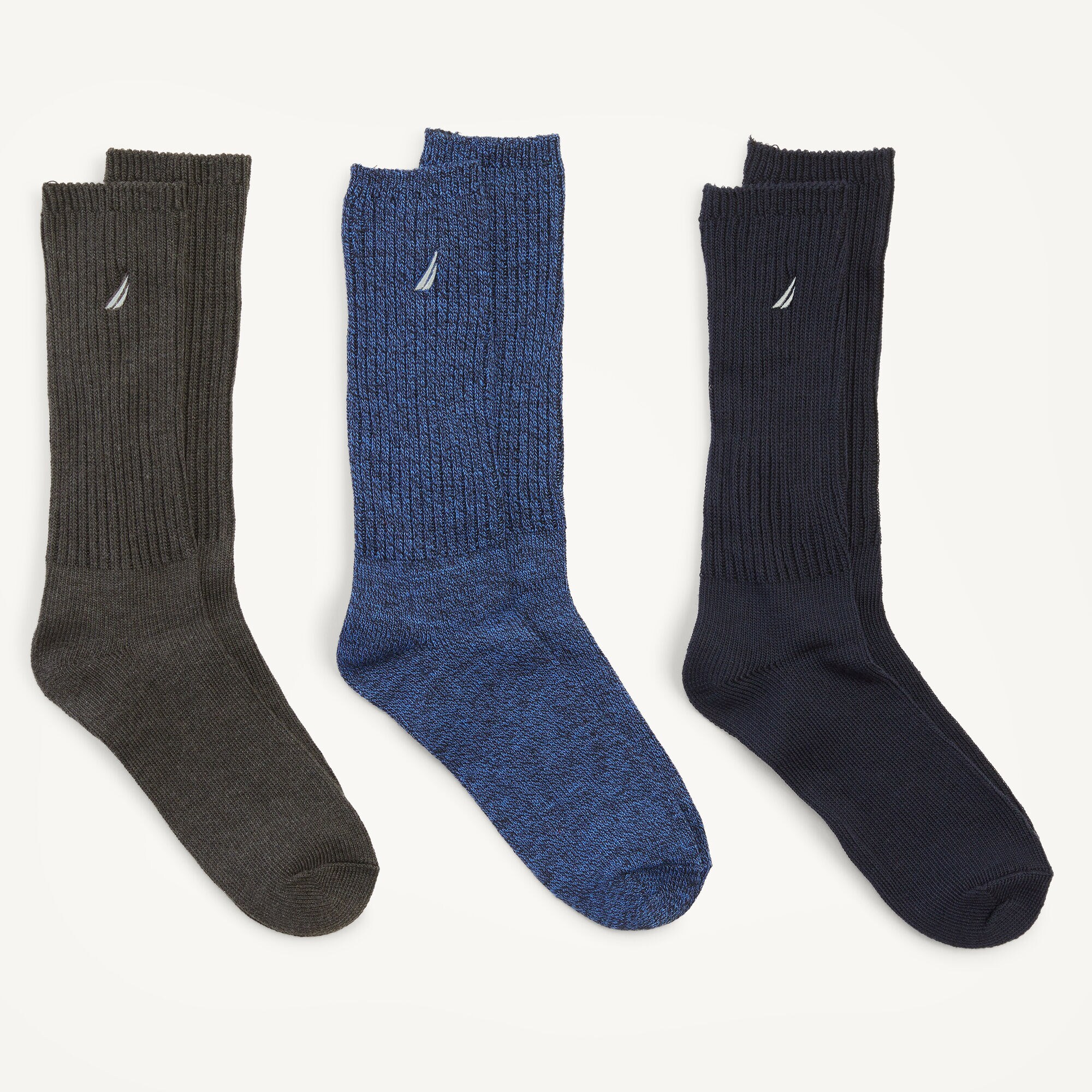 Casual Crew Socks, 3-Pack,Multi,large