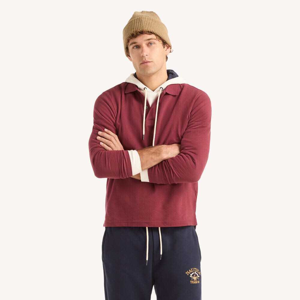 Classic Fit Long-Sleeve Polo,Faded Orange,large