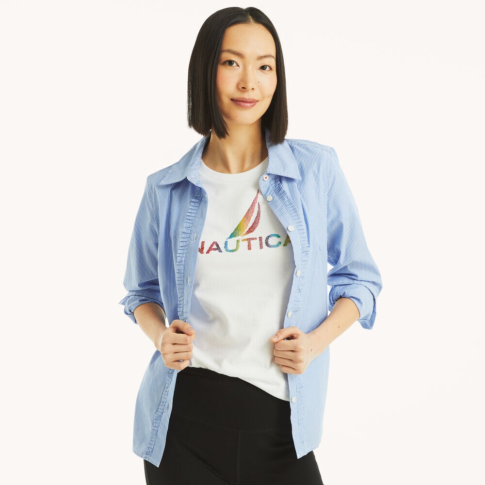 Metallic Logo Graphic T-Shirt,Bright White,large