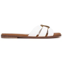 Strappy Slide Sandal,Antique White Wash,large