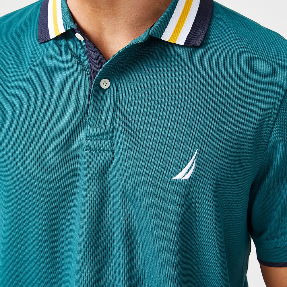 SUSTAINABLY CRAFTED NAVTECH BRAND ICON POLO,Evergreen,large