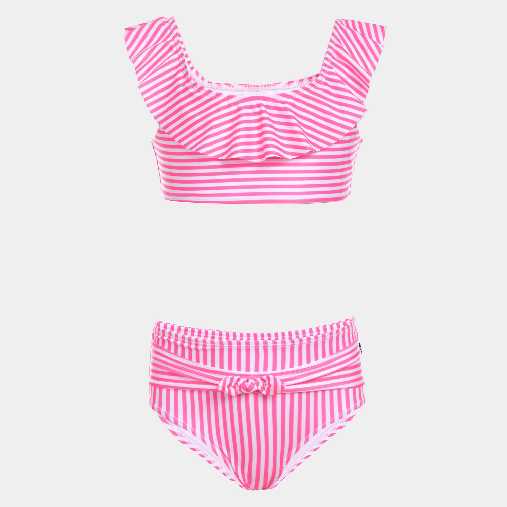 TODDLER GIRLS' STRIPED RUFFLE-ACCENTED BIKINI SWIMSUIT (2T-4T),Lt Pink,large