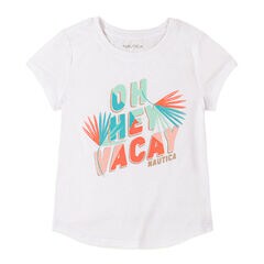 LITTLE GIRLS' OH HEY VACAY FOIL GRAPHIC T-SHIRT (4-7),Antique White Wash,large