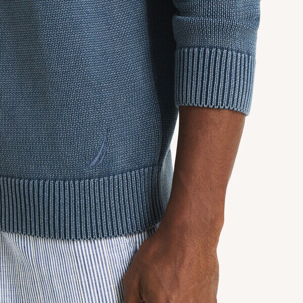 Stonewashed Shawl Collar Sweater