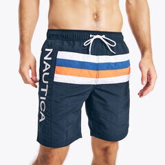8" STRIPED QUICK-DRY SWIM,Navy,large