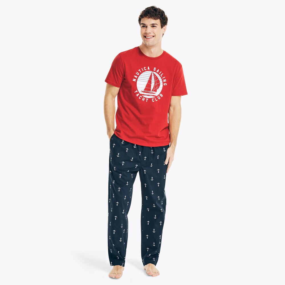 SAILING GRAPHIC SLEEP T-SHIRT,Nautica Red,large