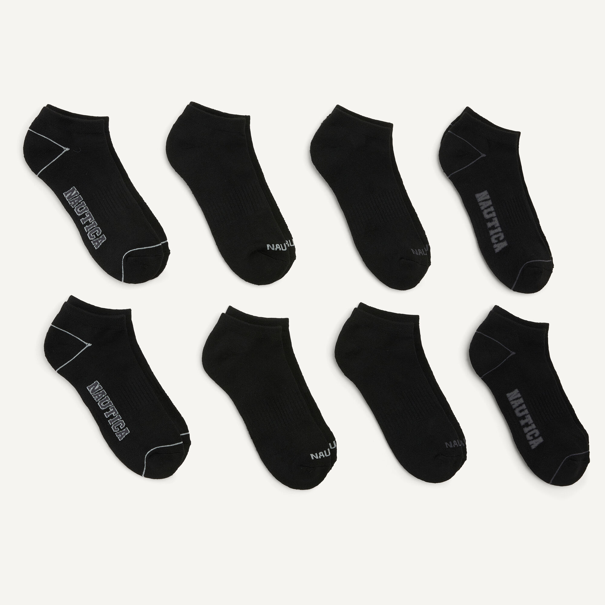 Athletic Low Cut Socks, 8-Pack,Black,large