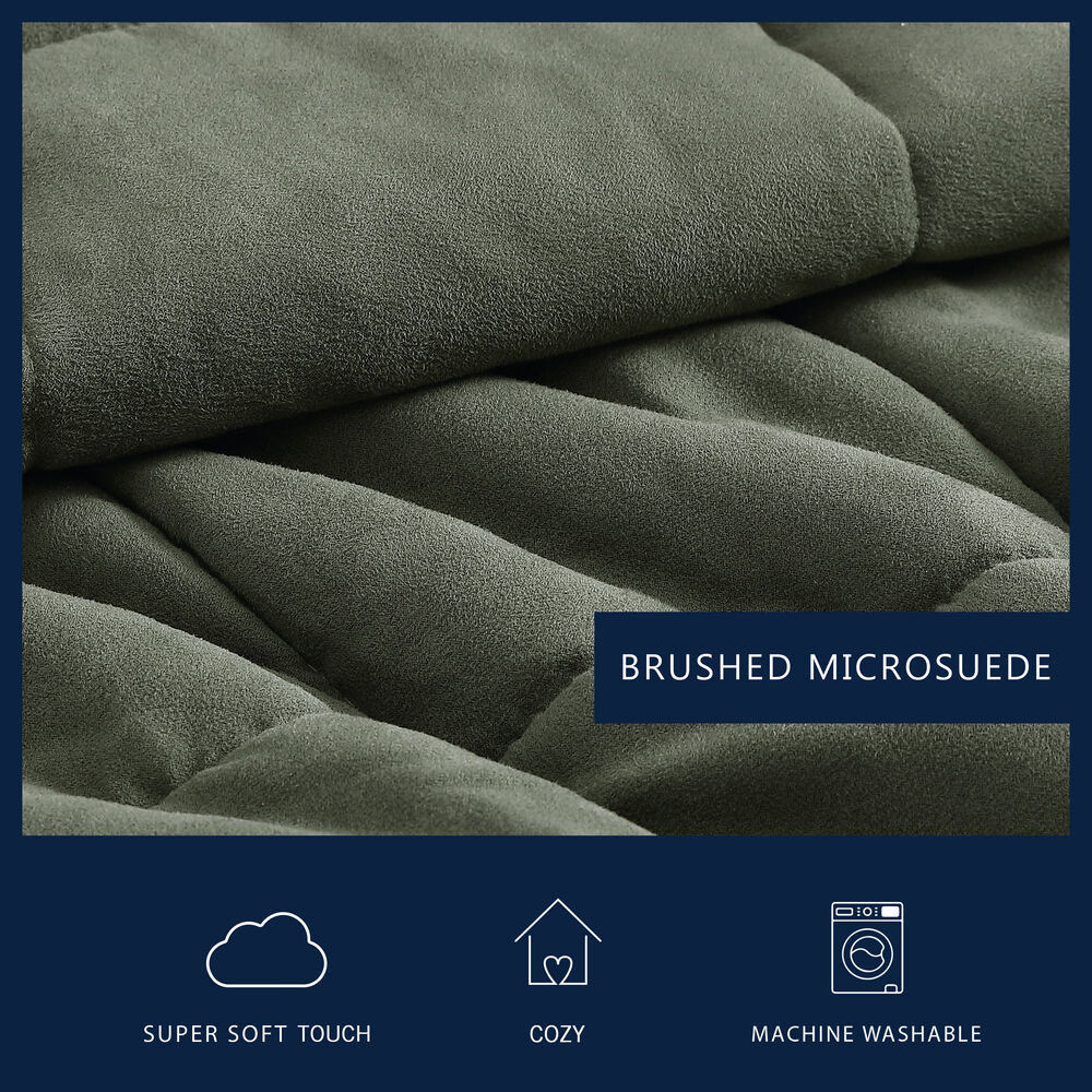 Beckett Green Full/Queen Reversible Comforter & Sham Set,Dark Hunter,large