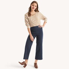 Cropped Wide Leg Pant,Blue Stern,large