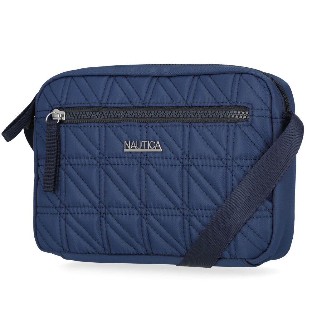 Quilted Camera Crossbody Bag,Workshirt Blue,large