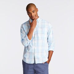 CLASSIC FIT SHIRT IN PASTEL PLAID,Azure Blue,large