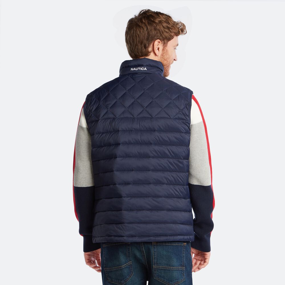 LIGHTWEIGHT TEMPASPHERE QUILTED VEST,Navy,large