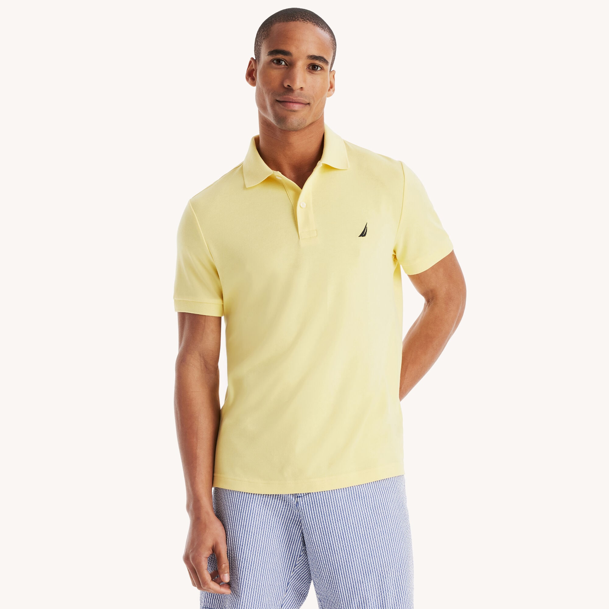 Slim Fit Deck Polo,Sunshine,large