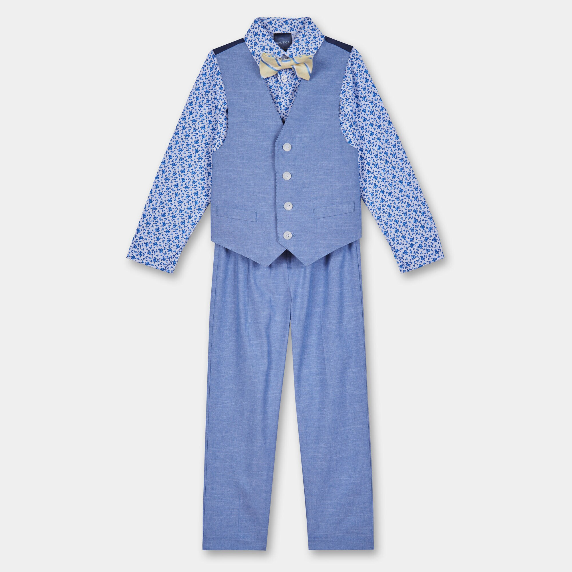 TODDLER BOYS' FLORAL VEST SET (2T - 4T),South Beach Aqua,large