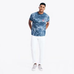 NAUTICA X URBAN NECESSITIES LOGO TIE-DYE T-SHIRT,Navy,large