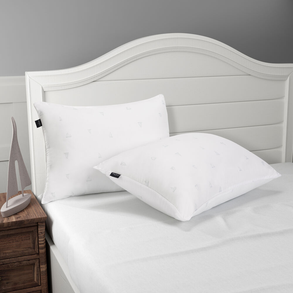Sleep Max Sailboat Print Standard/Queen 2pc Pillows,Sea Salt,large