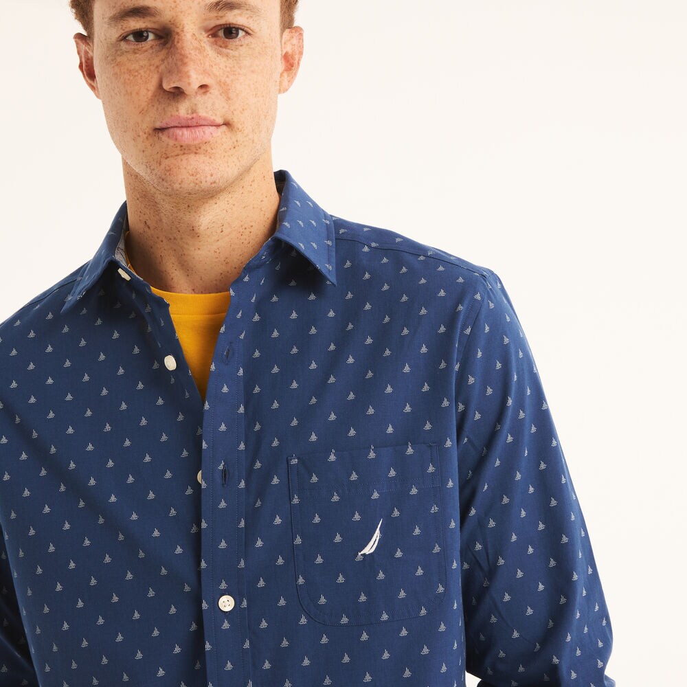 Printed Shirt,Estate Blue,large