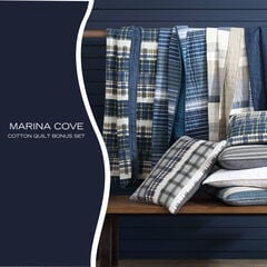Marina Cove Grey Twin Reversible Quilt & Sham Bonus Set,Smoke,large