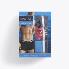 STRETCH COTTON BOXER TRUNKS, 3-PACK,Stellar Blue Heather,large