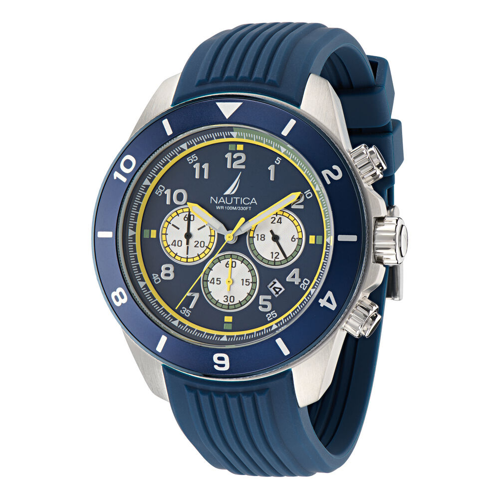 Nautica One Silicone Chronograph Watch,Multi,large