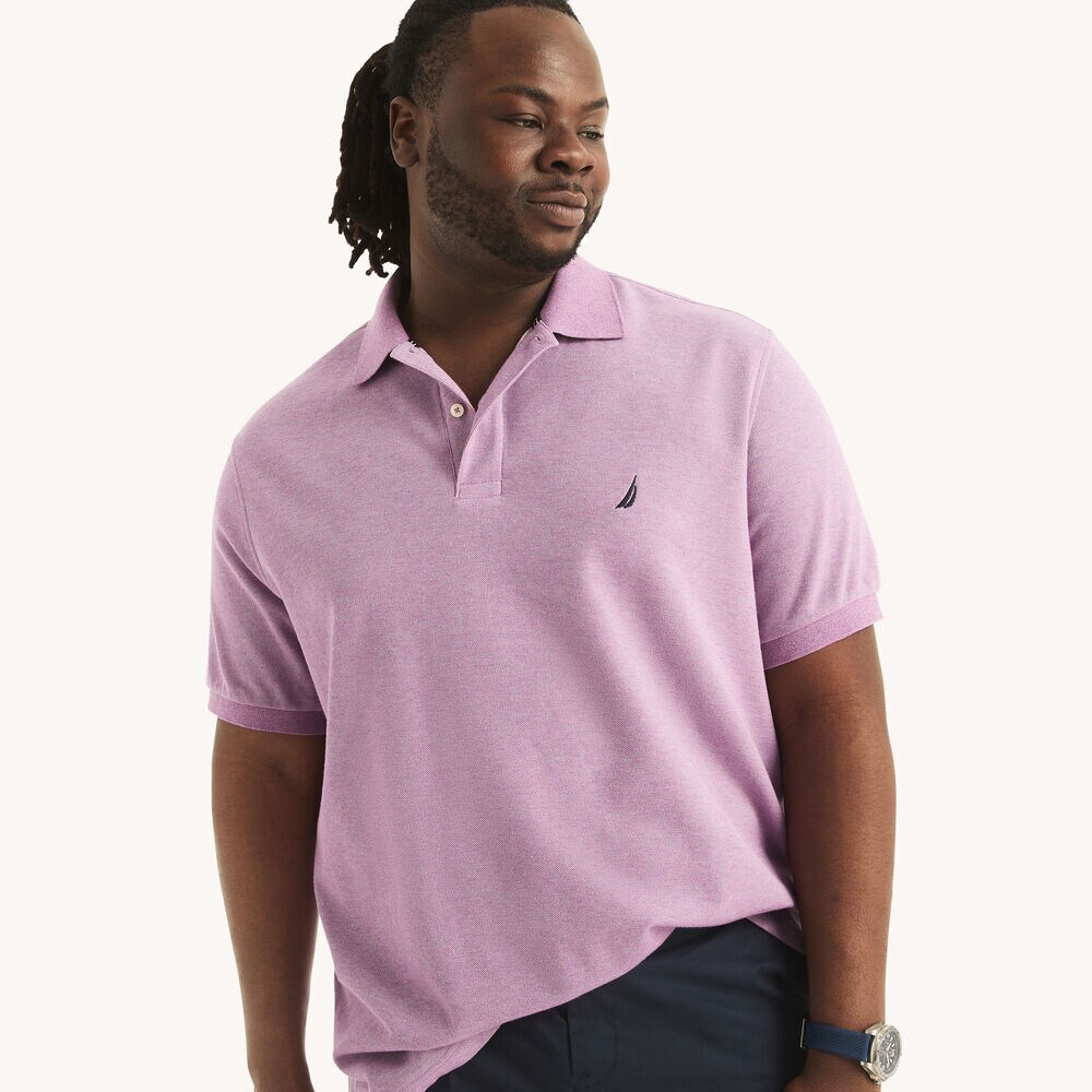 Big & Tall Classic Fit Deck Polo,Grapevine Heather,large