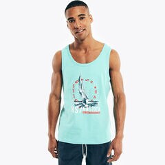 SAILBOAT GRAPHIC TANK,Ballard Blue,large