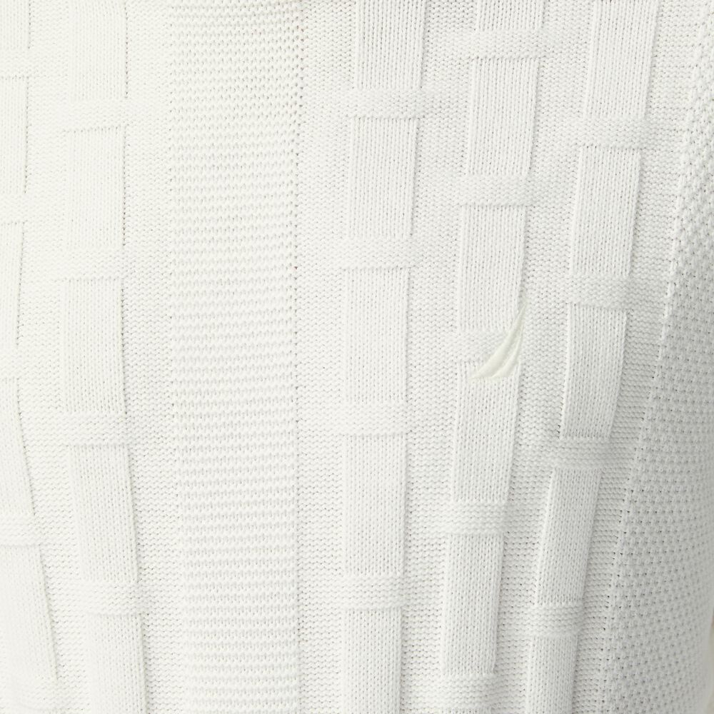 TEXTURED COTTON-BLEND TURTLENECK,Marshmallow,large