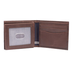 EMBROIDERED LEATHER SLIMFOLD WALLET,Brown Stone,large