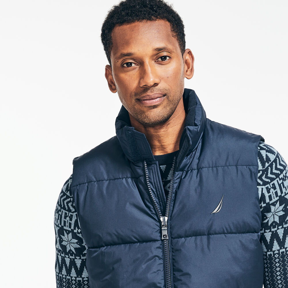 TEMPASPHERE PUFFER VEST,Navy,large