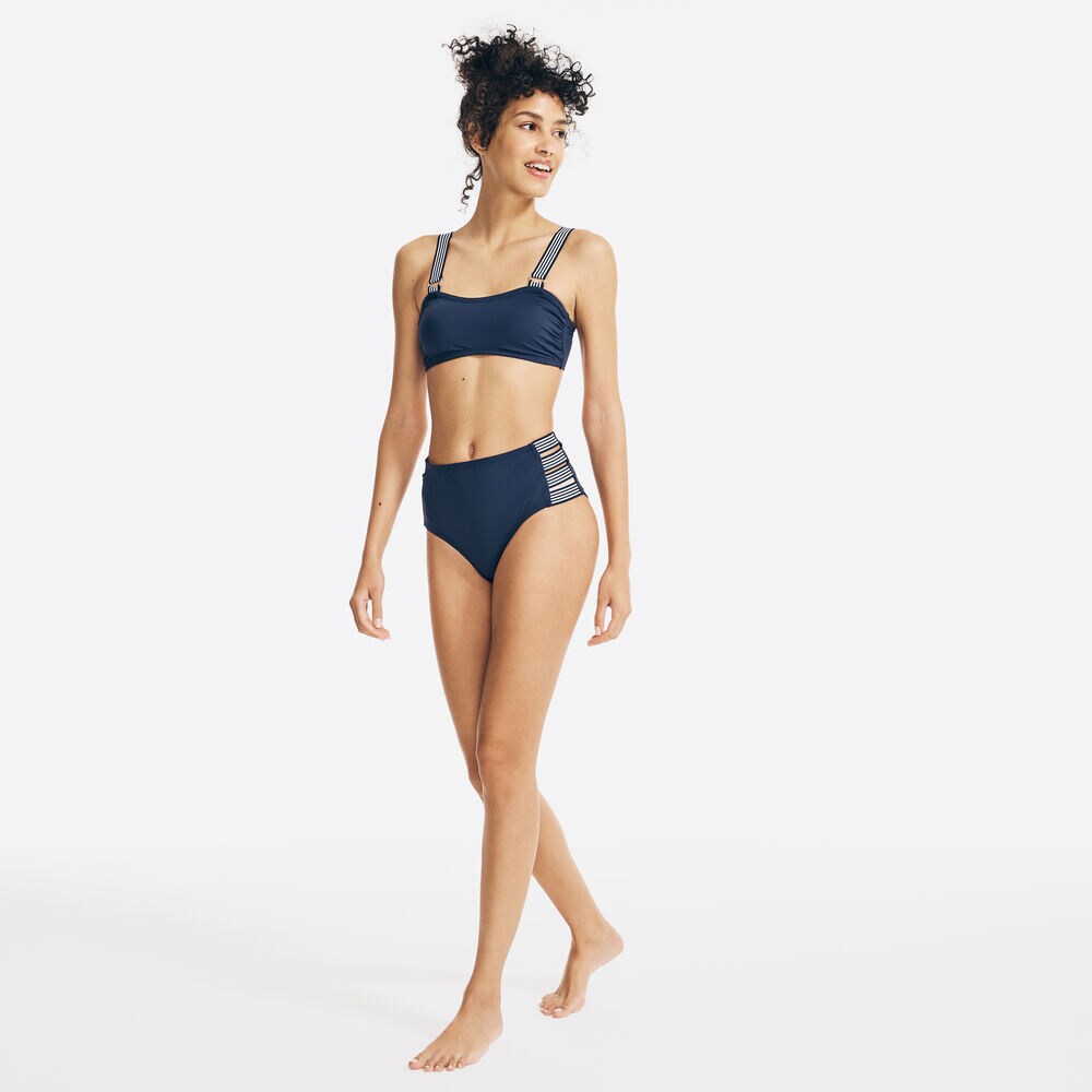 D-RING STRAP BANDEAU SWIM TOP,Stellar Blue Heather,large