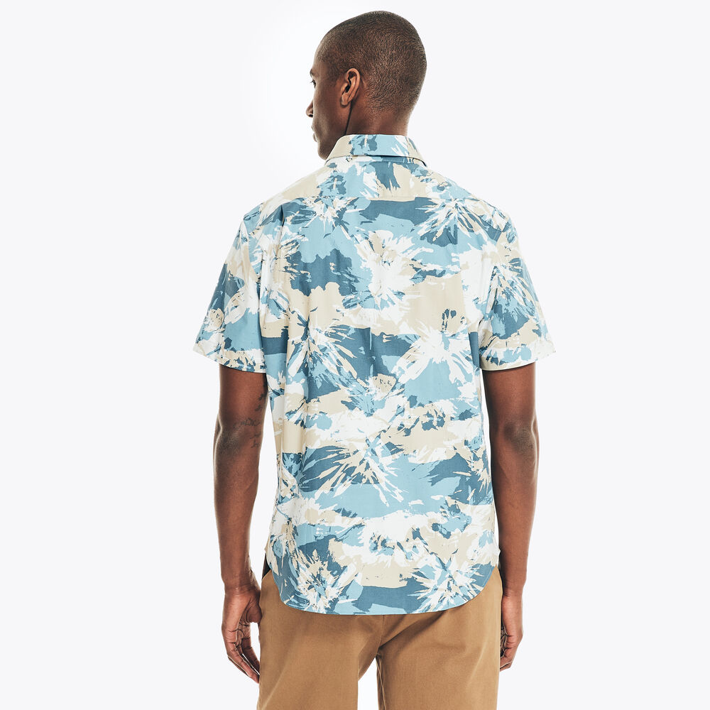 PRINTED POPLIN SHORT-SLEEVE SHIRT,Blue Stern,large