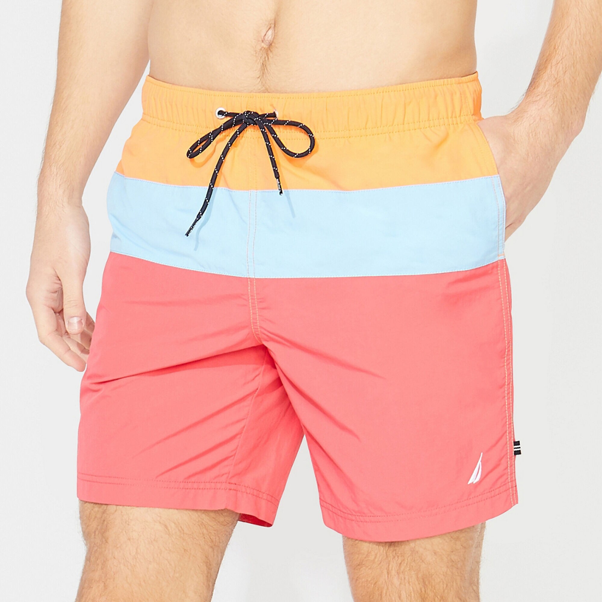 8" COLORBLOCK QUICK-DRY SWIM,Orange,large