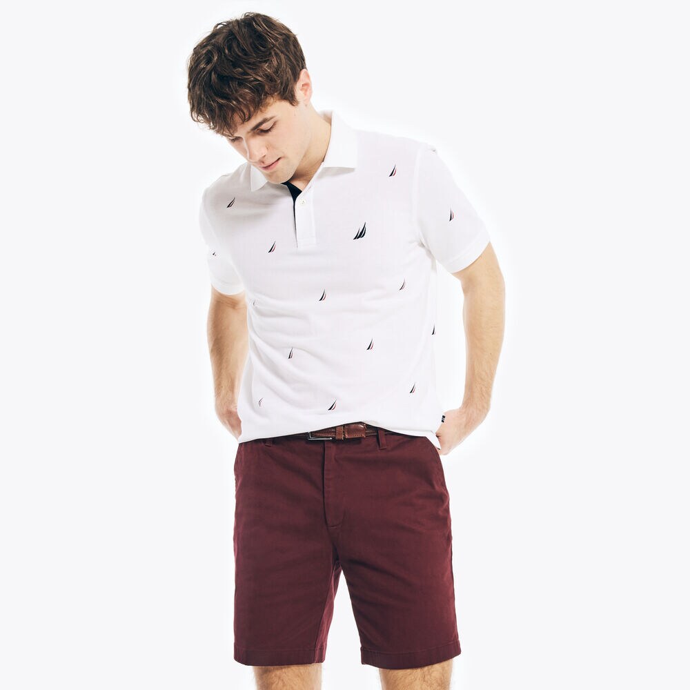 Classic Fit Deck Shorts - 8.5" Inseam,Royal Burgundy,large