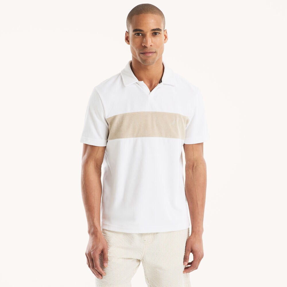 Classic Fit Johnny Collar Terry Polo,Bright White,large