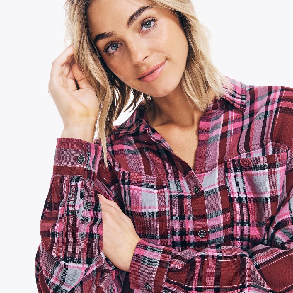 PLAID FLANNEL BUTTON-DOWN SHIRT,True Black,large