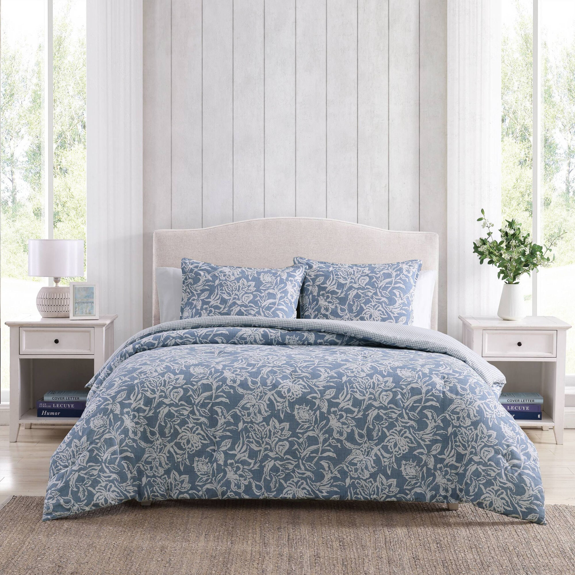 TORTOLA FULL/QUEEN REVERSIBLE COMFORTER AND SHAM SET,Blue Mirage,large