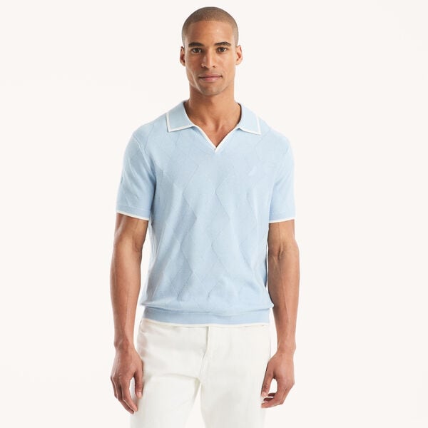Textured Argyle Sweater Polo