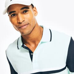 NAVTECH SUSTAINABLY CRAFTED CLASSIC FIT CHEST-STRIPE POLO,South Beach Aqua,large