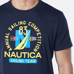 SAILING COMPETITION GRAPHIC T-SHIRT,Navy,large