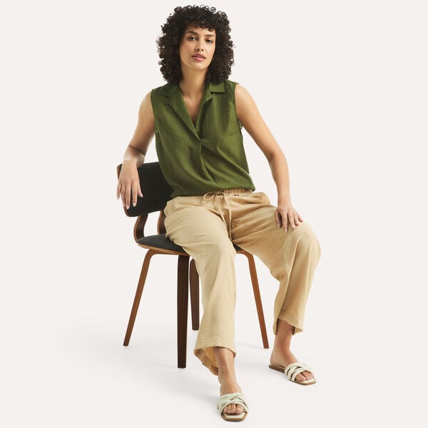 Sleeveless Popover Top