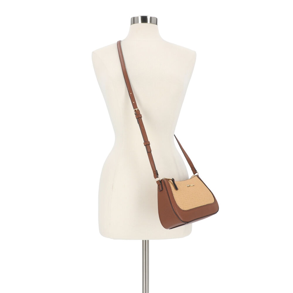 Straw Crossbody Bag,Snow,large