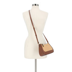 Straw Crossbody Bag,Snow,large