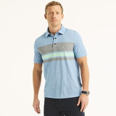 Navtech Classic Fit Striped Polo,True Navy,large