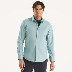 Classic Fit Wrinkle-Resistant Printed Shirt,Gecko Green,large
