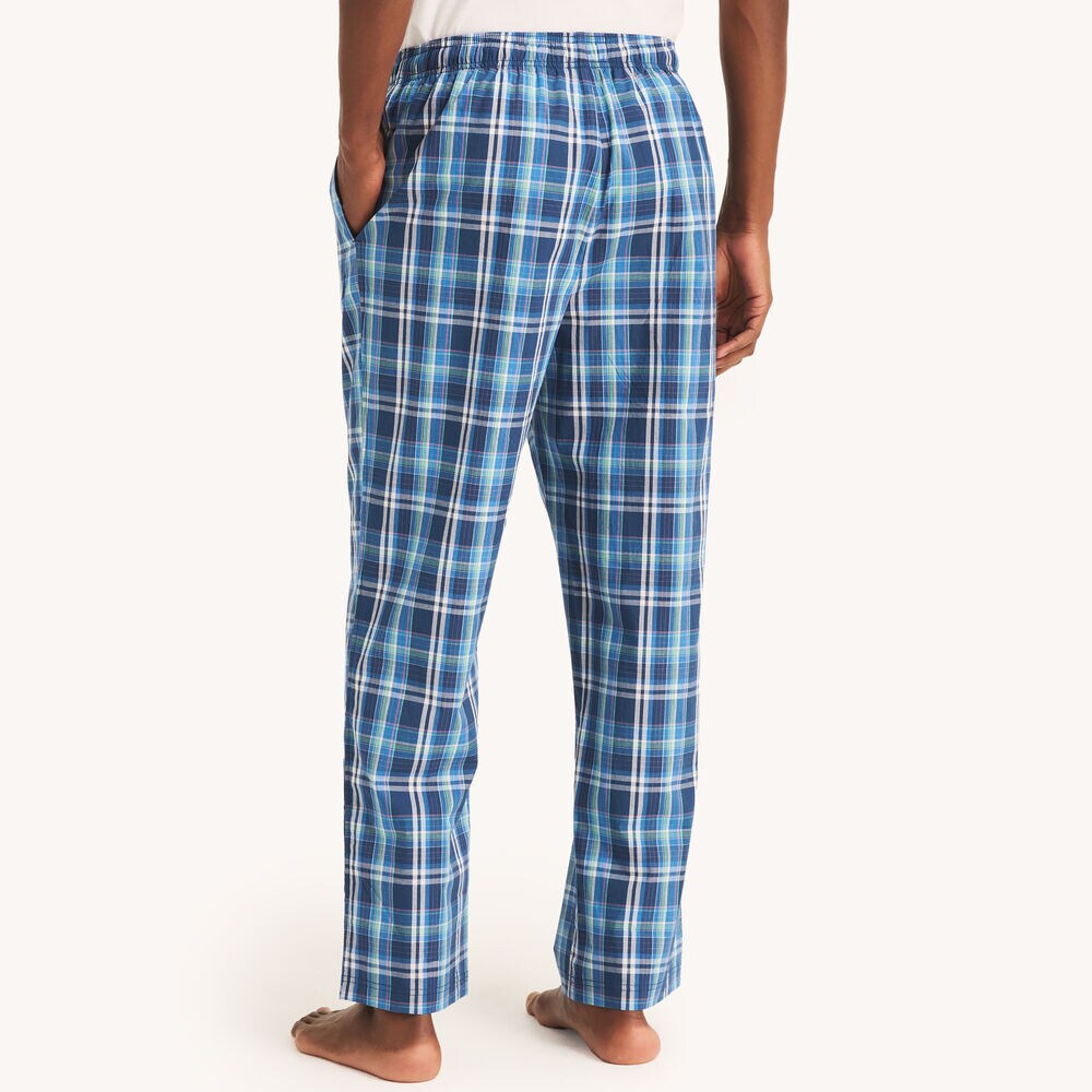 Plaid Poplin Sleep Pant,Estate Blue,large