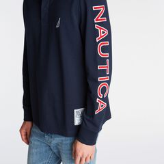 BIG & TALL LOGO RUGBY POLO SHIRT,Navy,large