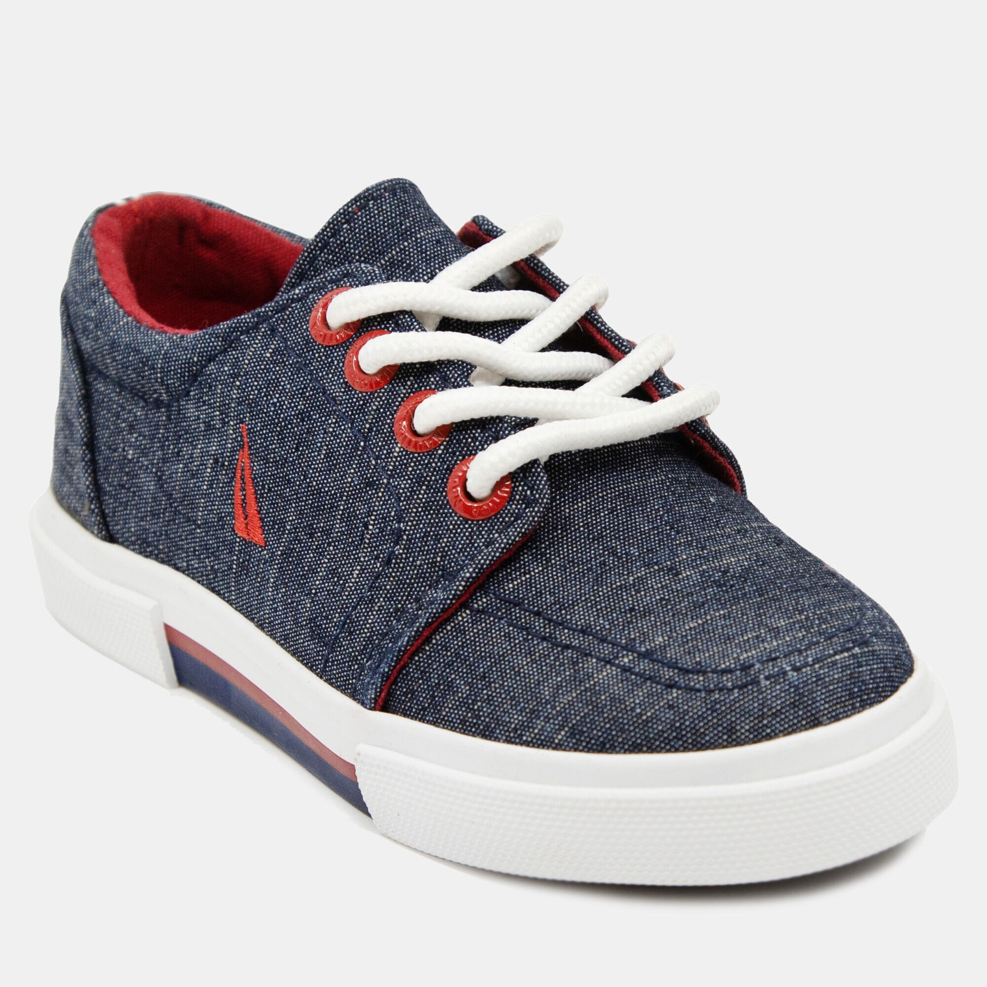 BOYS' CHAMBRAY BRAND ICON SNEAKER,Pure Deep Sea Wash,large